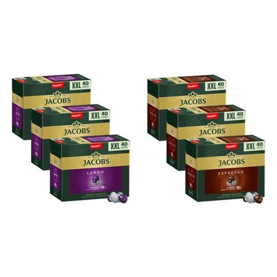 JACOBS Lungo 8 + Espresso 10 Nespresso * kompatibel - 240 Kapseln XXL-Pack