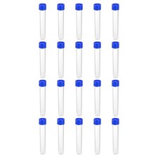 20Pcs 10mL Plastic Test Tubes Frozen Test Tube Vial Container Screw Cap Blue