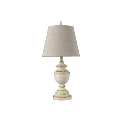 Stylecraft 12 W Distressed Cream Polyresin Table Lamp - DISTRESSED CREAM ONE