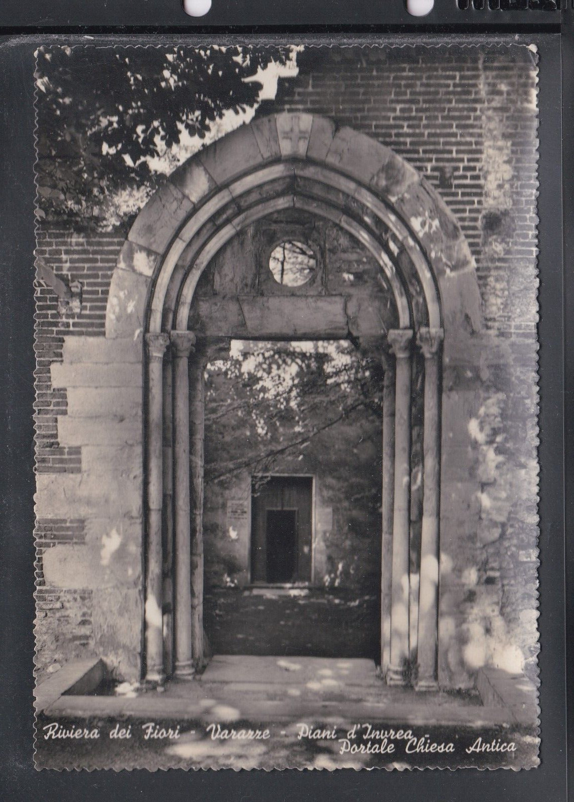 Cartolina Varazze Piani D'Invrea Portale Chiesa Antica GB1375