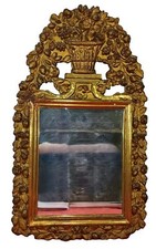 MIROIR BAROQUE. BOIS SCULPTÉ ET DORÉ À LA FEUILLE D'OR. FRANCE. 18E-19E SIÈCLE
