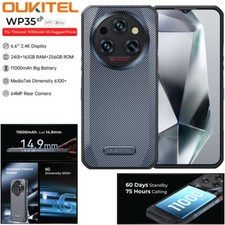 New OUKITEL WP35 Rugged Mobile Android 14.0 Phone Waterproof Outdoor 11000mAh