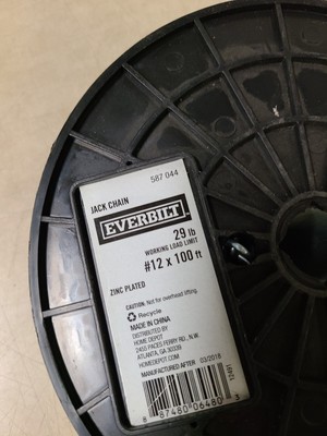 Everbilt Plated Steel Jack Chain 12 X 100-ft Zinc for sale online 
