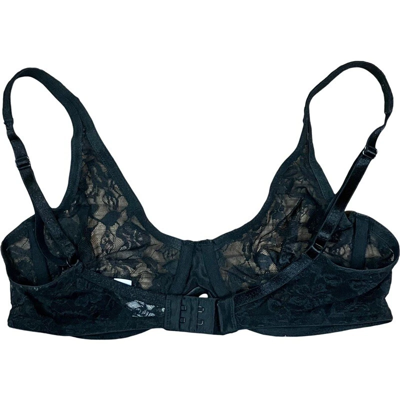 Sujetador floral de encaje negro Gilligan & O’Malley TALLA 34C #17730 correa ajustable Foto 4 de 4