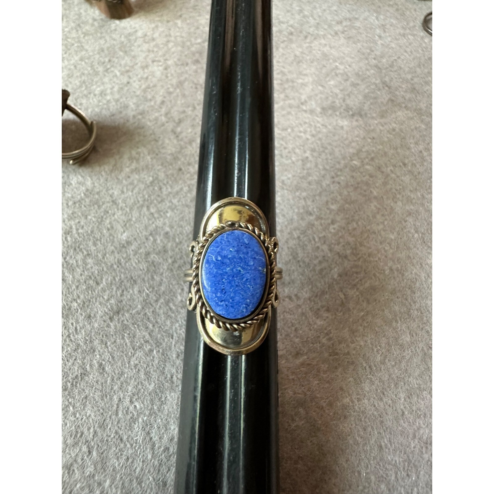 Three Silvertone And Stone Rings Adjustable Sizin… - image 7