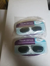 2 Pairs Solar Shield Polar Optics Polarized Clip On Sunglasses 48 Rec 3 Grey