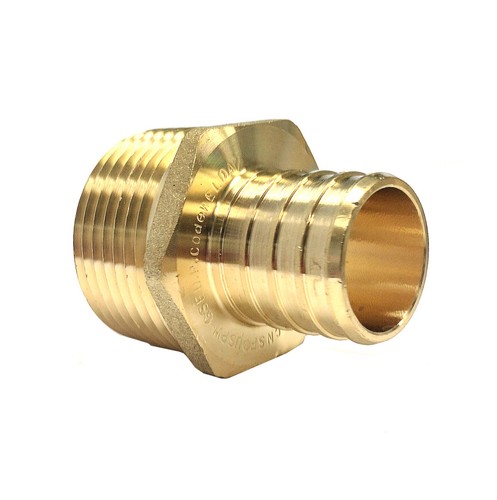 Libra Supply 1/2 inch,1/2'' Lead Free PEX Copper Male Adapter, Barb x MIP, 20pcs