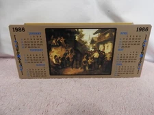 Vtg 1986 Calendar JL Clark Rockford IL Metal Letter  Card Holder