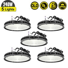 5Pack 240W LED High Bay Light 33600lm Eqv.1000W MH/HPS 5000K Warehouse Lights
