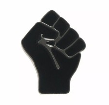 BLACK LIVES MATTER FIST PIN BADGE BROOCH, LAPEL PIN 1" X 1.3"