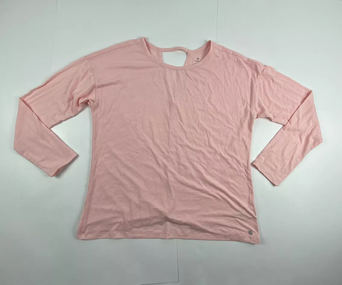 Apana Women’s Pink Workout Yoga Long Sleeve Shirt Size Large