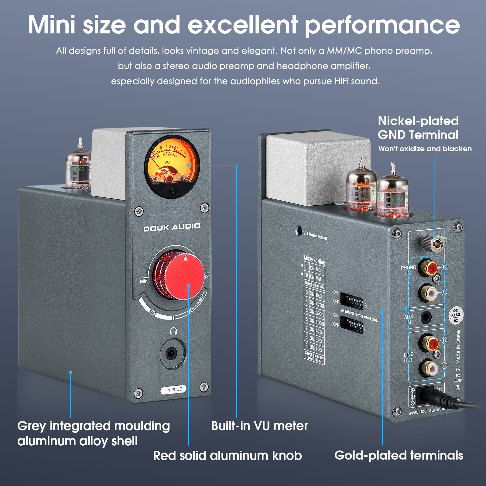HiFi 5654 Tube Phono Preamp for Turntable Stereo Preamp Headphone Amp w/VU Meter eBay