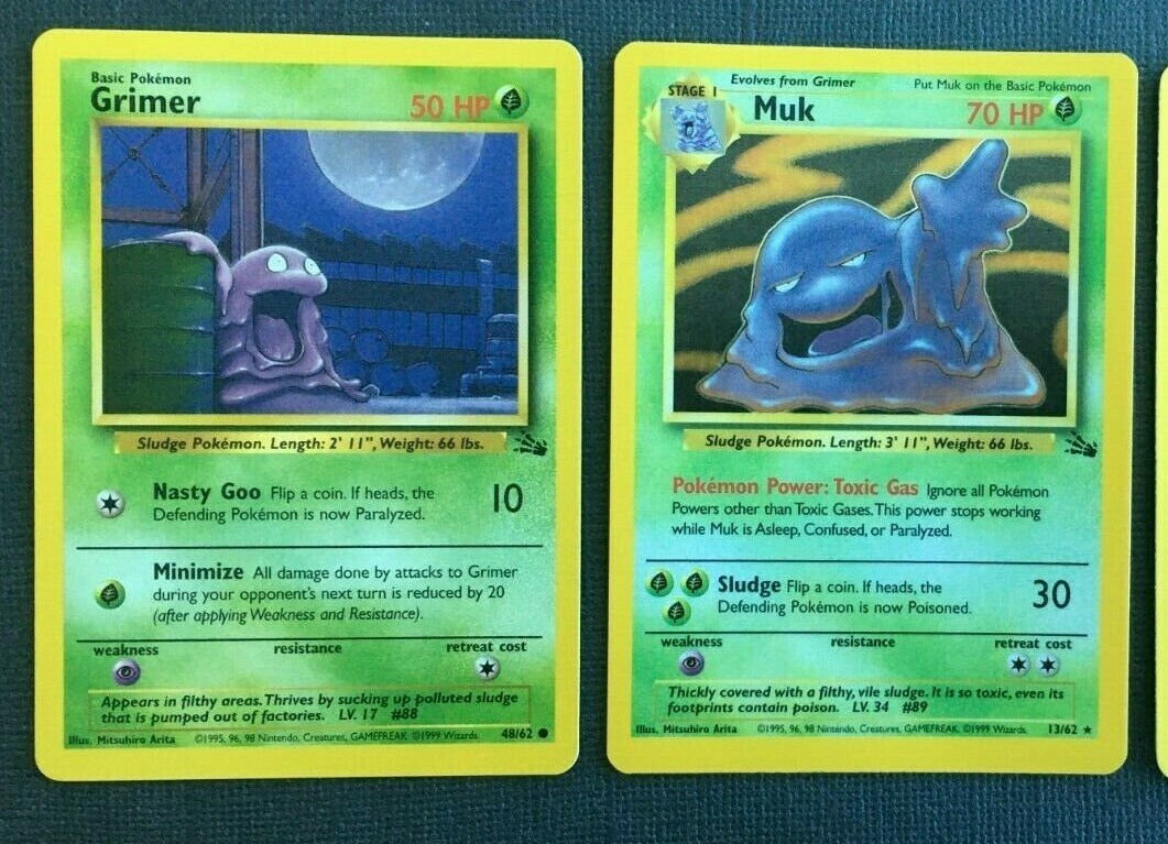 1999 MUK 13/62 HOLO Rare Pokemon , GRIMER 48/62- Non Holo | eBay