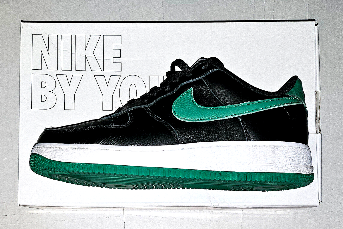BRAND NEW IN BOX AF1 NIKE BY YOU BLACK W/GREEN SWOOSH PHILADELPHIA EAGLES SZ 9.5 Custom Green & Black Air Force 1 main image 2