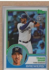 Travis Shaw 78 2018 Topps Chrome 1983 '83 Silver Pack Refractor