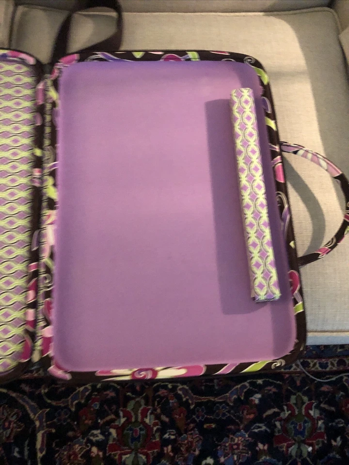 Vera Bradley Purple Punch Laptop Hard Sided Bag With Shoulder Strap - Image 4 of 4