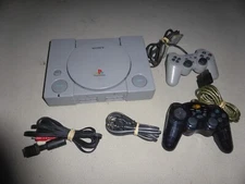 OFFICIAL GREY PLAYSTATION PS1 SYSTEM CONSOLE W CONTROLLERS SCPH-5501 SONY