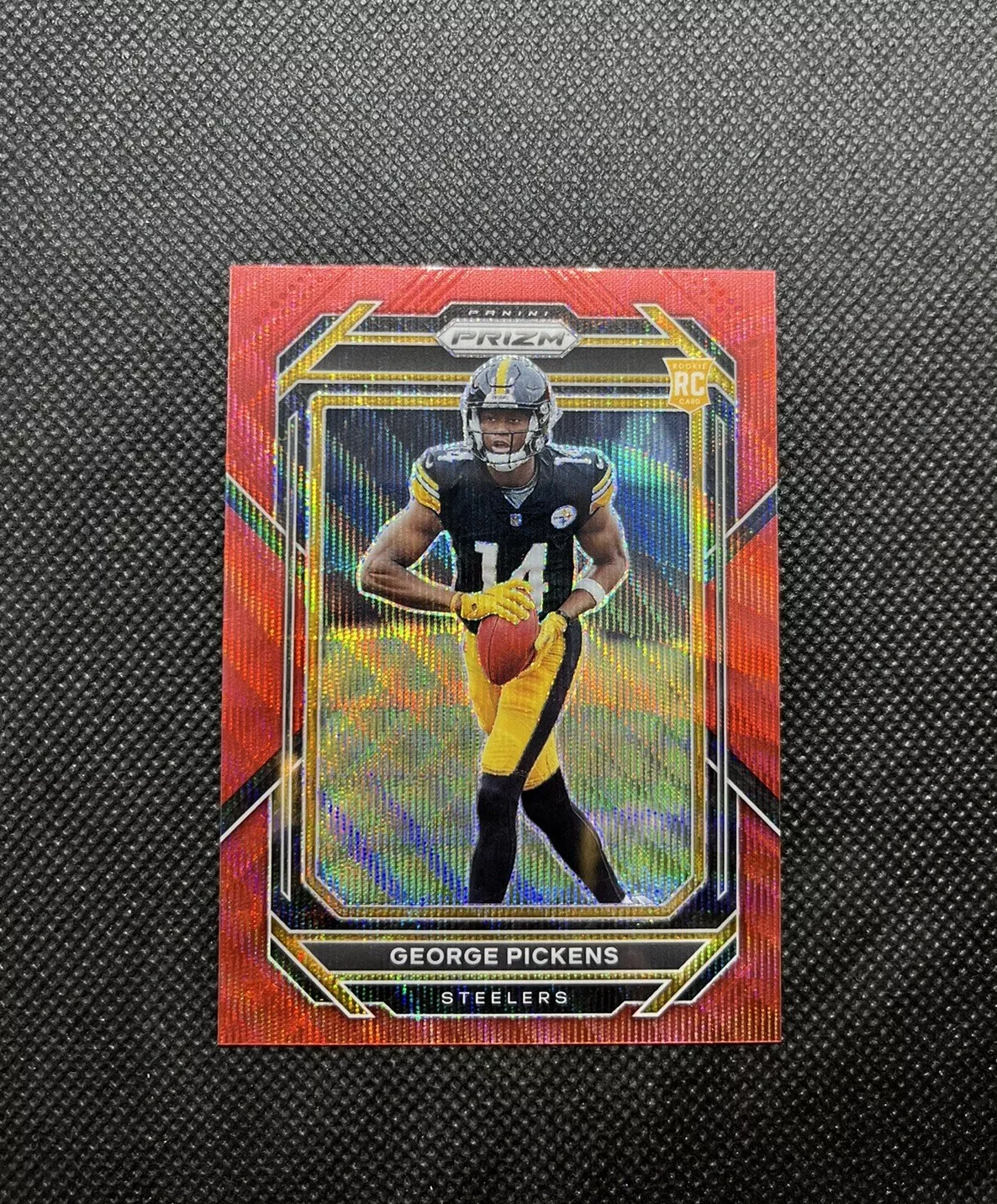 2022 Panini Prizm George Pickens Rookie Red Wave Prizm /149 #329 Steelers RC SP