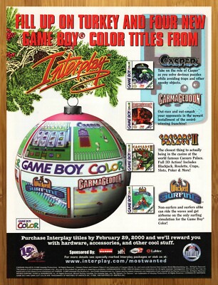 1999 Interplay Game Boy Color Video Games Print Ad/Poster Casper Carmageddon Art