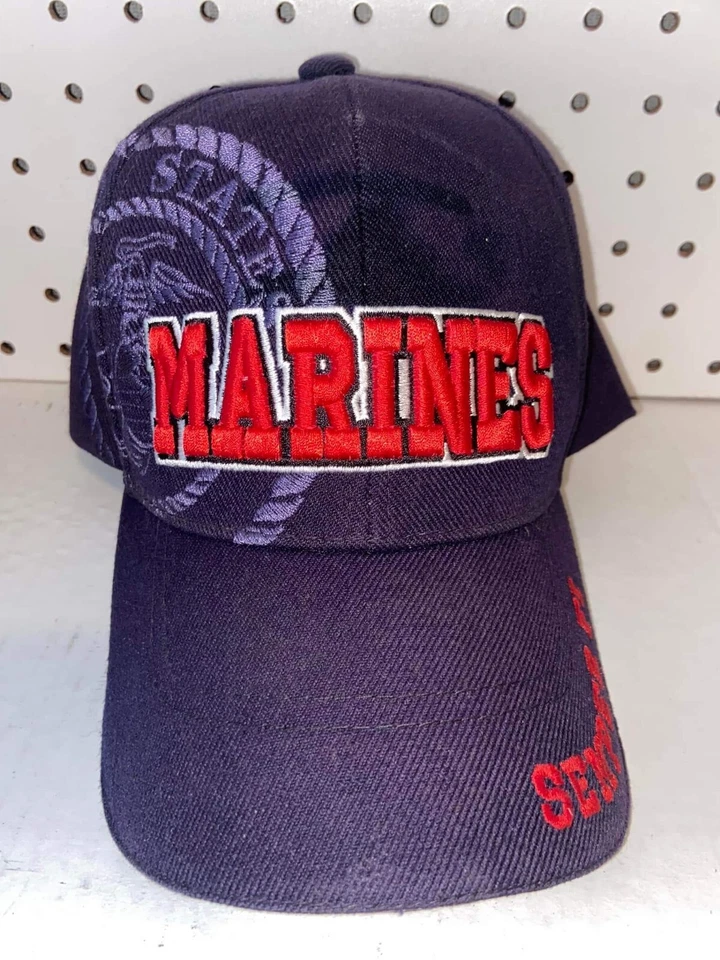 SOMBREROS DE BÉISBOL CON LICENCIA OFICIAL MILITAR LOGOTIPO DEL CUERPO DE MARINES DE EE. UU. Foto 4 de 4