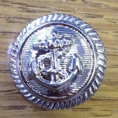 Ankerknöpfe Metalloptik Silber 30 Ligne/19 mm 10 Stück