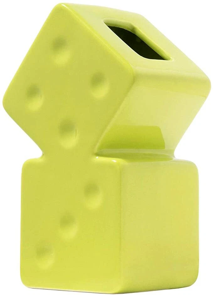 Stussy Dice Vase 100% Ceramic Lime Flower Stand Dice 0619 A