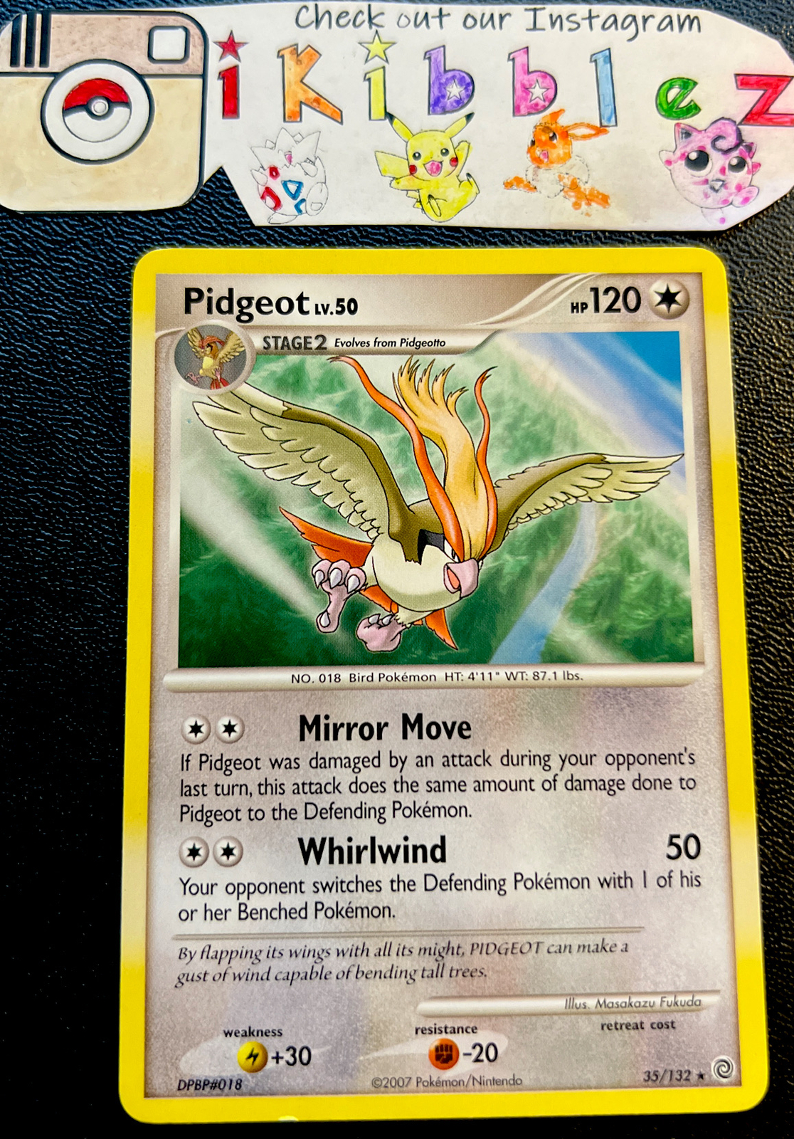 Pidgeot 35/132 LP Non Holo Rare Vintage Pokemon Card. Free Tracked Shipping!