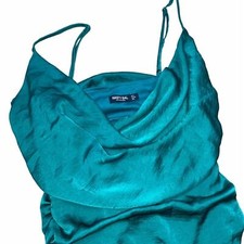 Nastygal sexy green slip dress size small