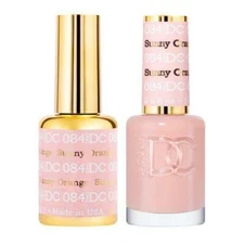 DND DC Soak Off Gel Polish + Matching Nail Lacquer - #084 Sunny Orange