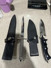 gil hibben fantasy knives 2 Piece Lot W Sheaths 