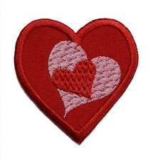 Valentines Triple Heart Embroidered Iron On Patch 2" x 2" Wife Husband Sweetie