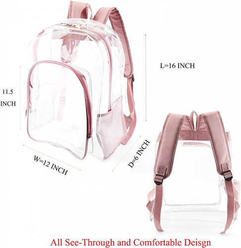 rose gold clear backpack