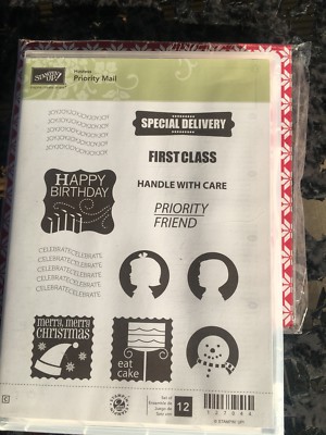 Stampin Up Priority Mail Clear Mount Stempelset, gebraucht