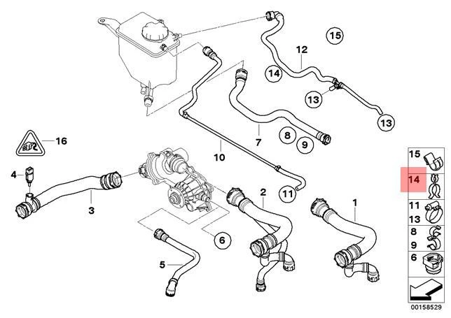 Genuine BMW E60 E60N E61 E61N E63 Radiator Cooling Hose Clamp OEM  