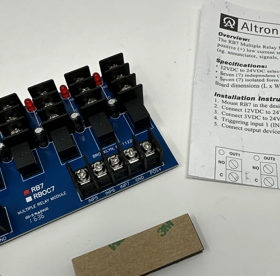 NEW Altronix RB7 Relay Module, Ultra Sensitive, 12/24VDC Isolated form 'C' at 1A - Image 3 of 3
