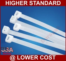25 PCS 46.85"  175 Lbs Natural White Nylon Cable Cord Wire Network Zip Tie Strap