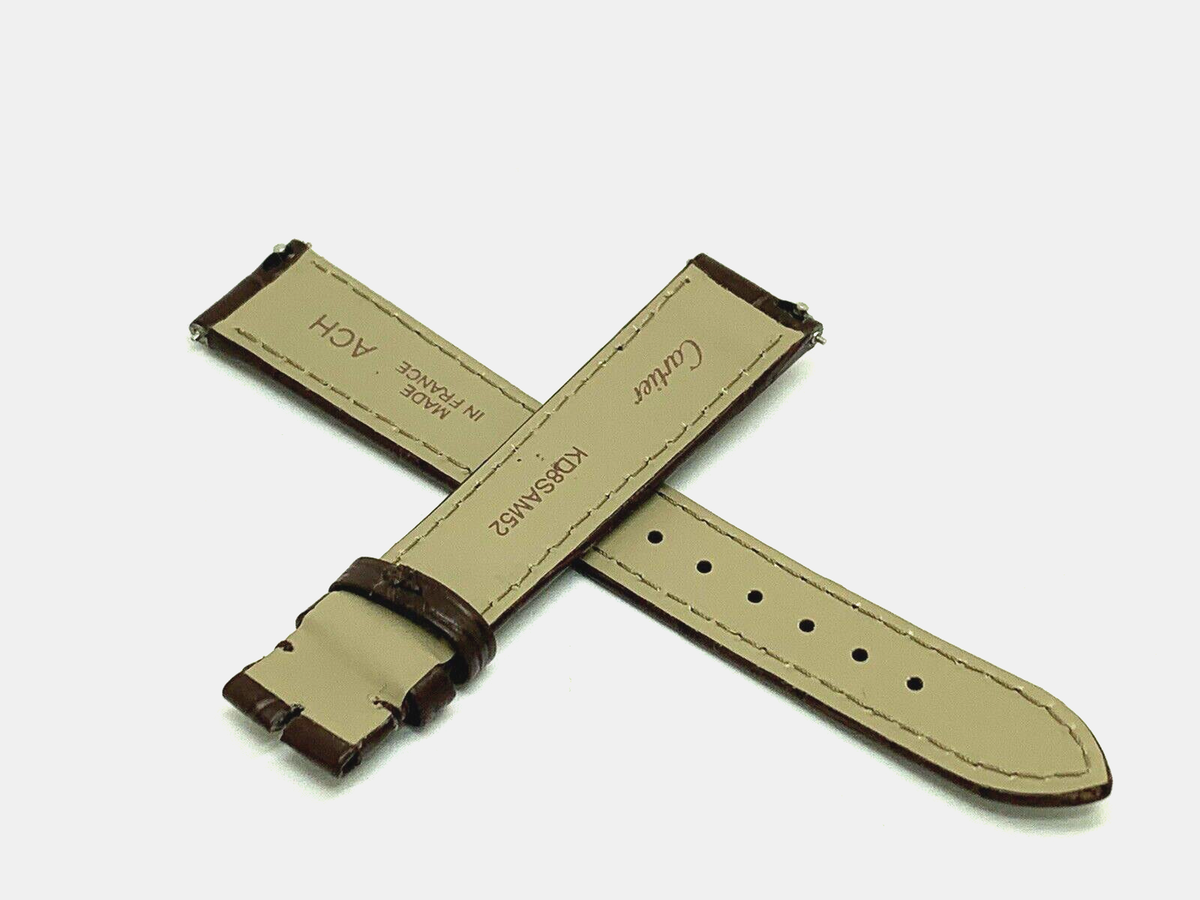 Cartier Women's Watch Replacement Band Brown Alligator Strap 16mm