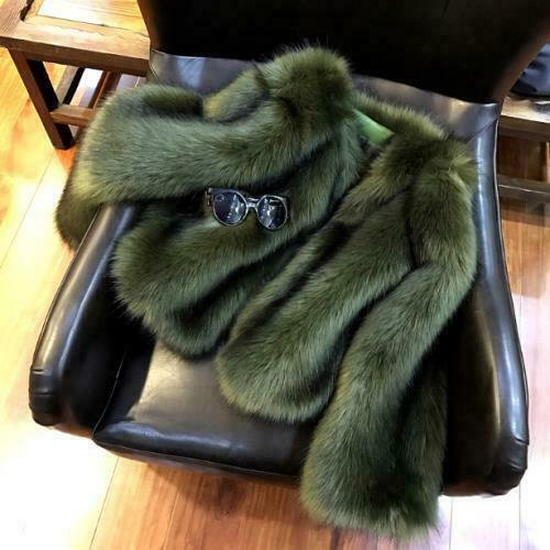 Women's Faux Fur Parkas Coat Short Jackets Slim Fit Thicken Crew Neck Korean OL - Picture 1 of 16