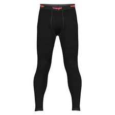 Wrangler Men's Black Mid-Weight Moisture Wicking Waffle Thermal Pants: XL-2XL
