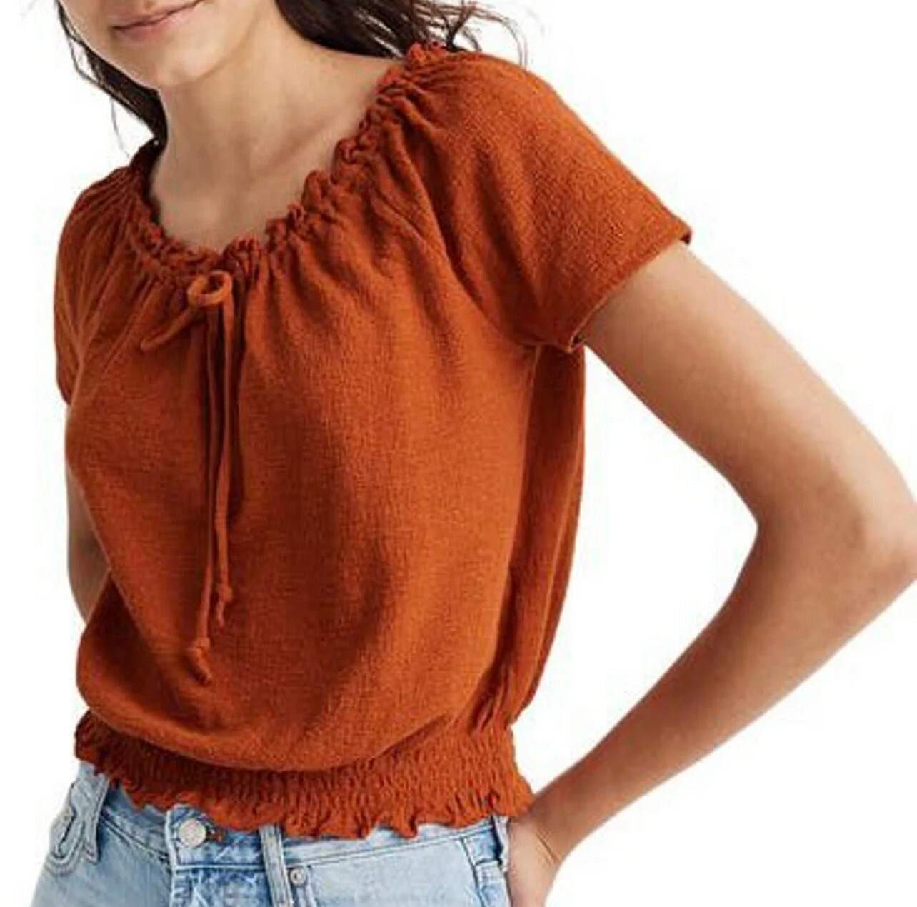 MADEWELL Texture & Thread Rusty Orange Drawstring… - image 1
