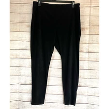 Ruby Ribbon Black Faux Moleskin Stretch Crop Leggings 3XL