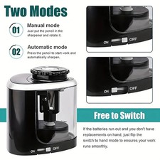Electric Pencil Sharpener Automatic/Manual Desk School Office Battery Operated*