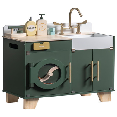 Robud Kids Play Kitchen - Wooden Multi-Function Washing Machine For Kids