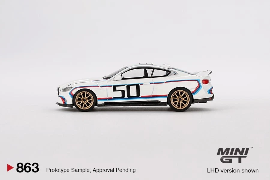 Mini GT MGT00863LHD BMW 3.0 CSL White Die Cast 1/64 - Immagine 2 di 3