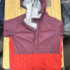 Marmot Kids Hooded Lightweight Windbreaker Jacket Purple Red Size L