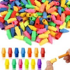 180 PCS Pencil Top Erasers Assorted Color Cap Bulk For Kids School Office