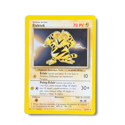 French Pokemon Card - Elektek 20/102 Rare - Base Set