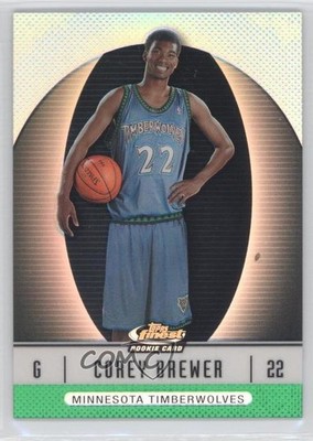 2006-07 Topps Finest 2007-08 Rookie Green Refractor 76/199 Corey Brewer #107 0f8