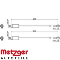 2X Bremsschlauch Metzger 4111827 2 BremsschläUche Rechts Links Hinten