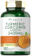 Turmeric Curcumin 2400mg | 180 Capsules | Non-GMO, Gluten Free | by Carlyle